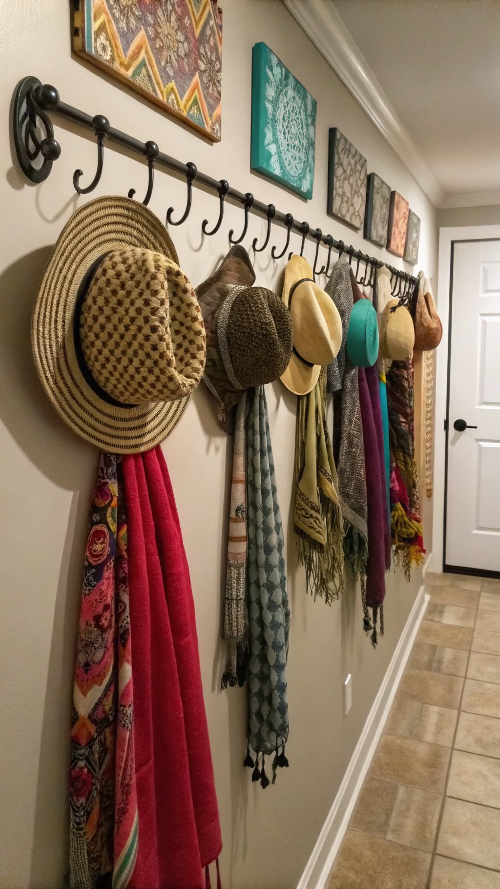 13. Display a Collection of Hats or Scarves