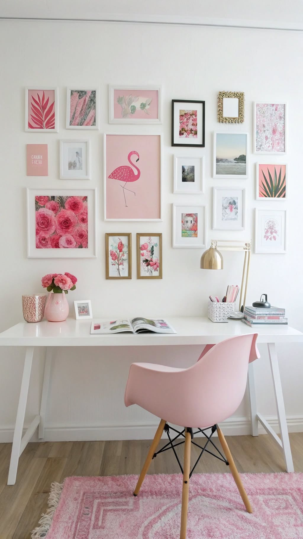 15. Pink Wall Art for a Creative Touch