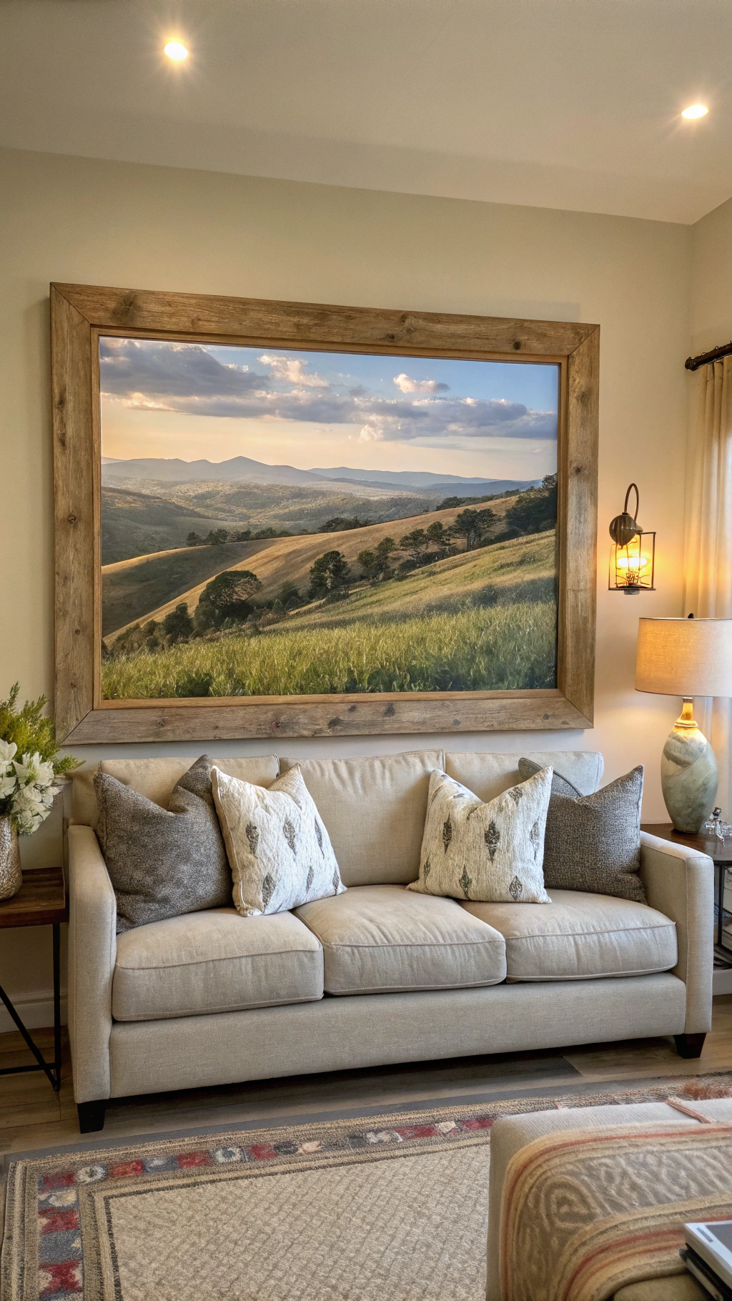 16. Hang Oversized Rustic Artwork