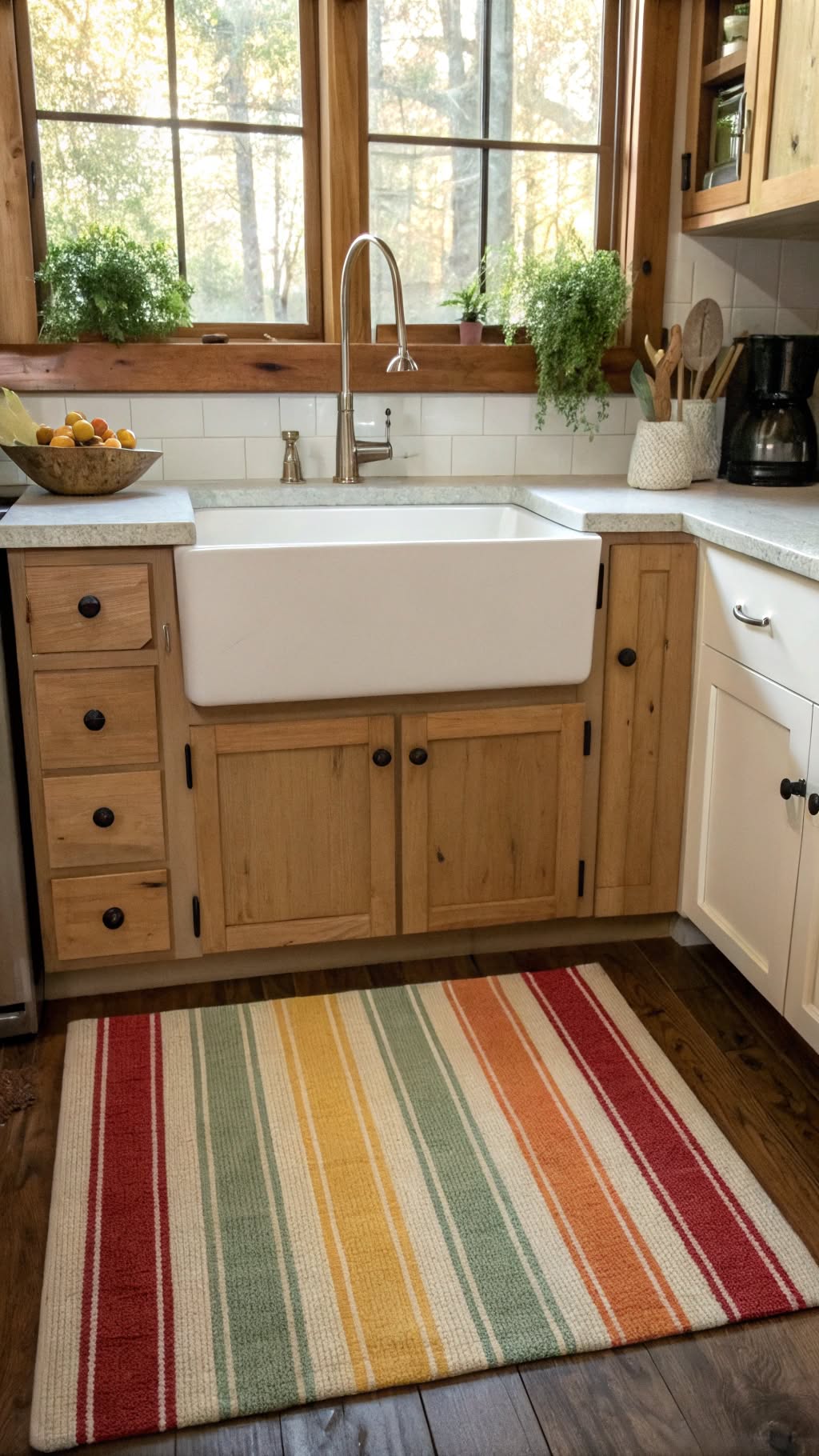 18. Add a Farmhouse-Style Rug for Coziness