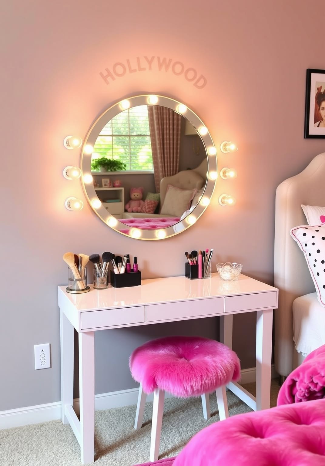 3. Vanity Corner with Hollywood Lights