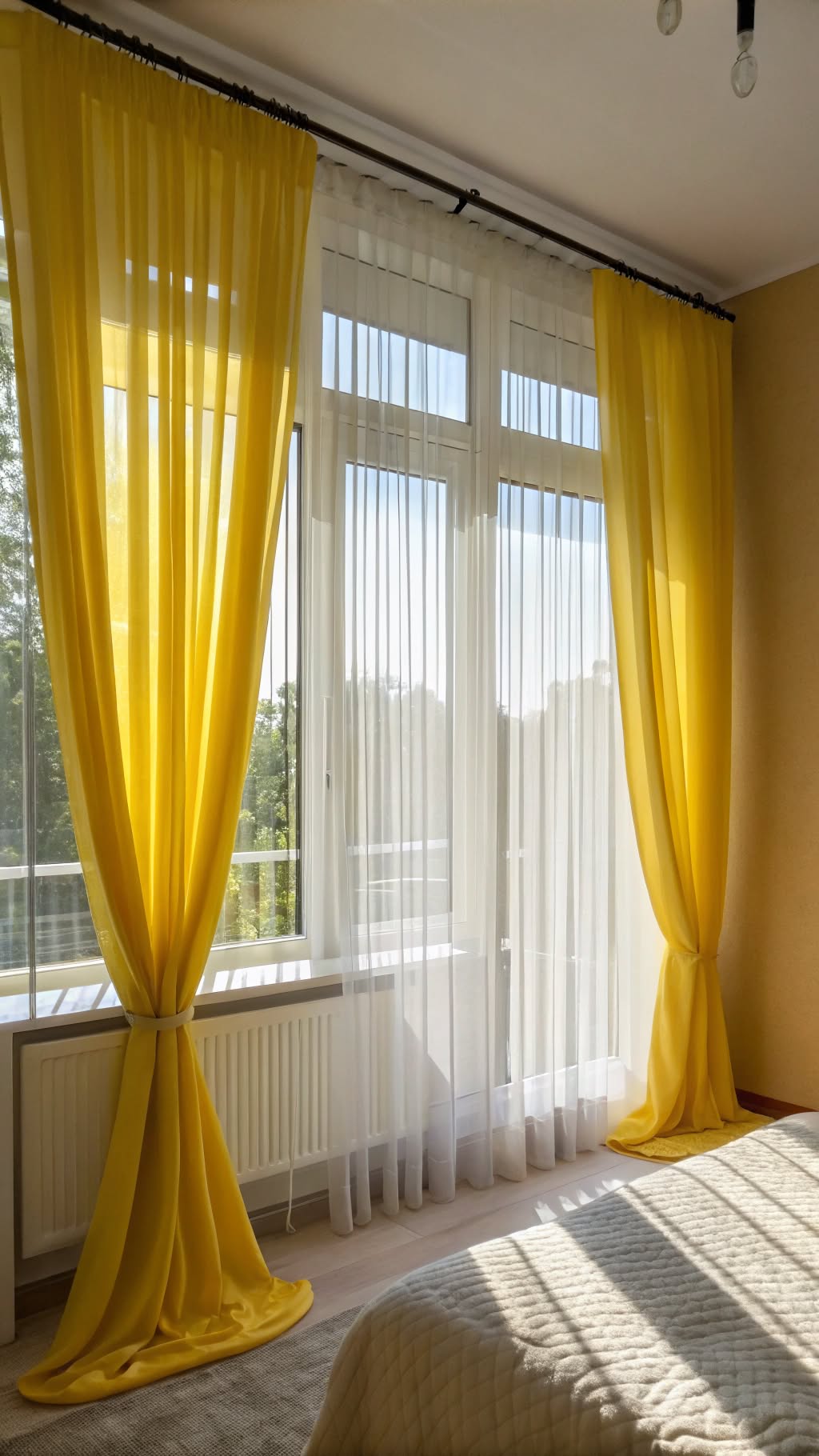 4. Hang Yellow Curtains