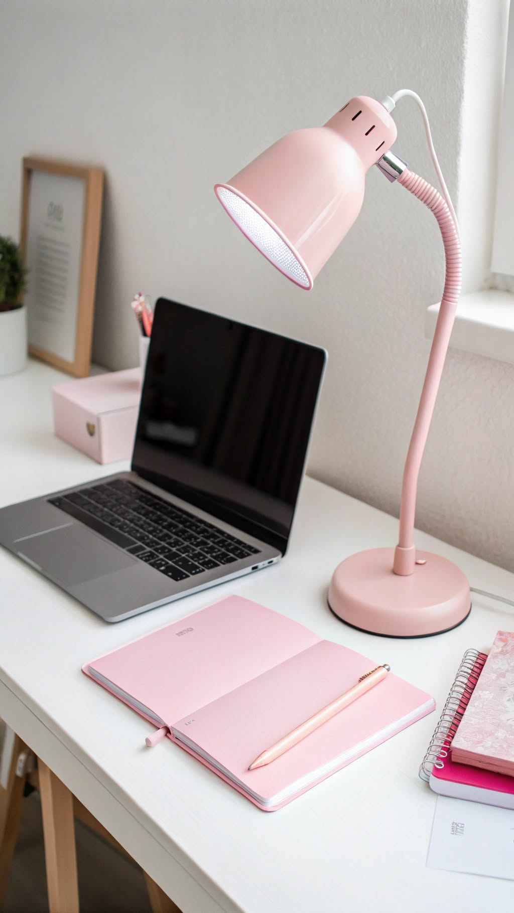4. Pastel Pink Desk Lamp
