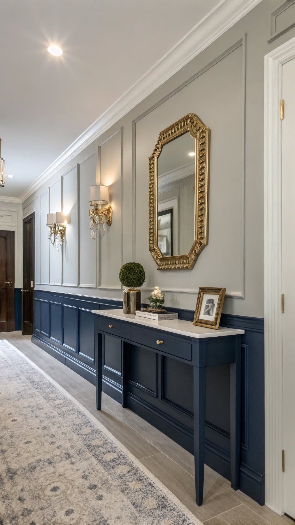 5. Two-Tone Panelling for Visual Interest