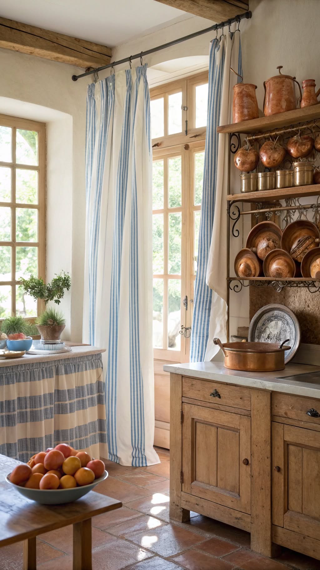 6. Striped Curtains for a Nautical‑Inspired Twist
