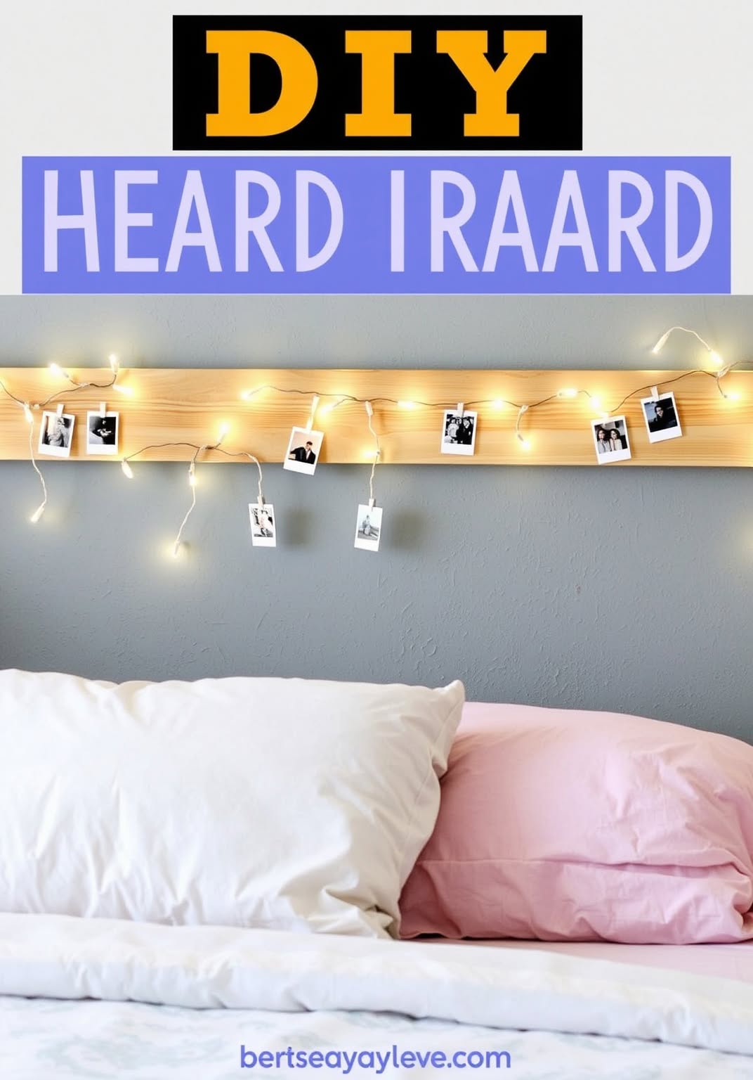 7. DIY Headboard with Fairy Lights