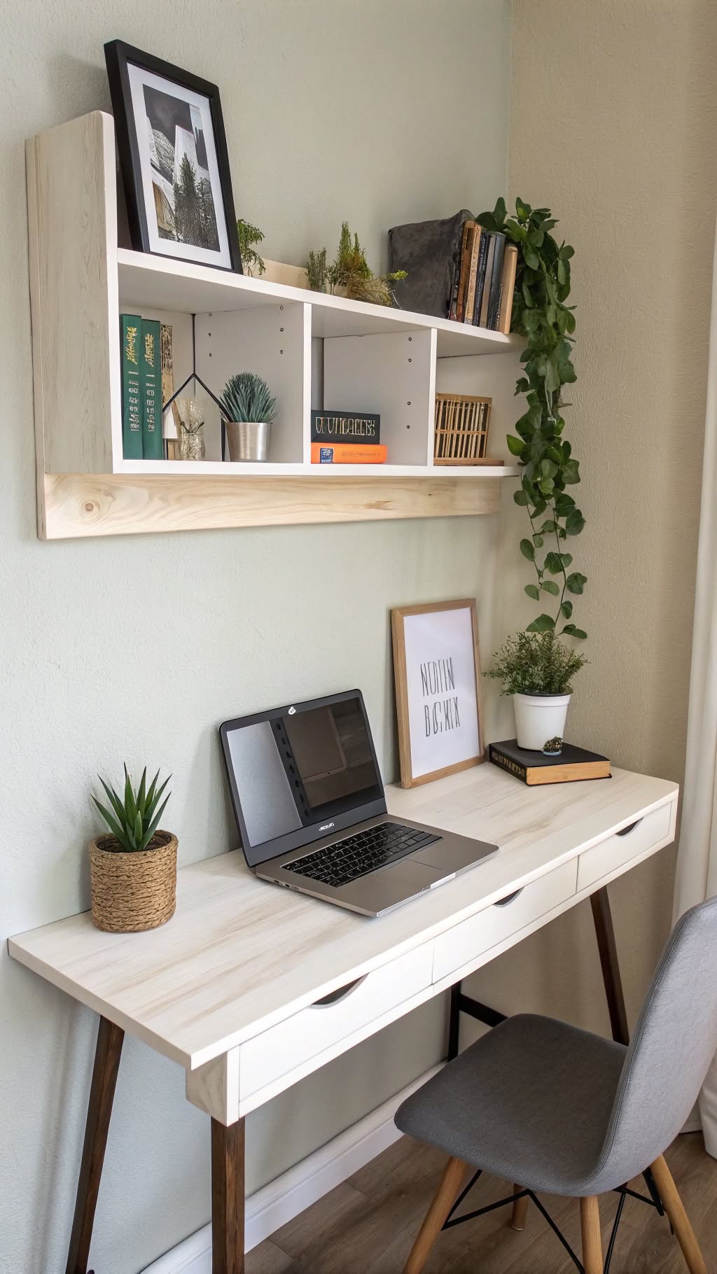 7. Floating Shelf Desk
