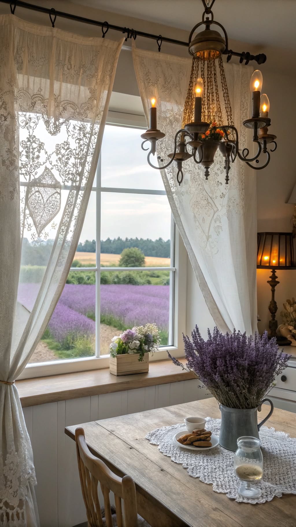 7. Lace Panel Curtains for Vintage Sophistication