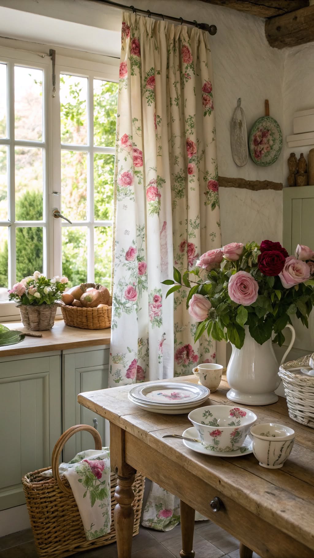 8. Floral Print Curtains for a Blooming Countryside Feel