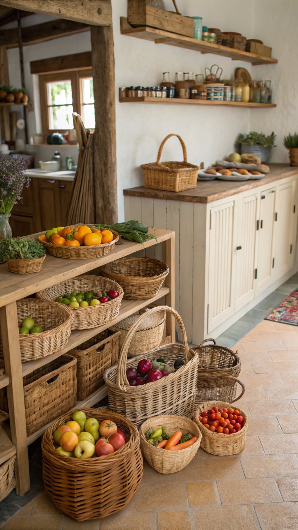 9. Decorate with Woven Baskets