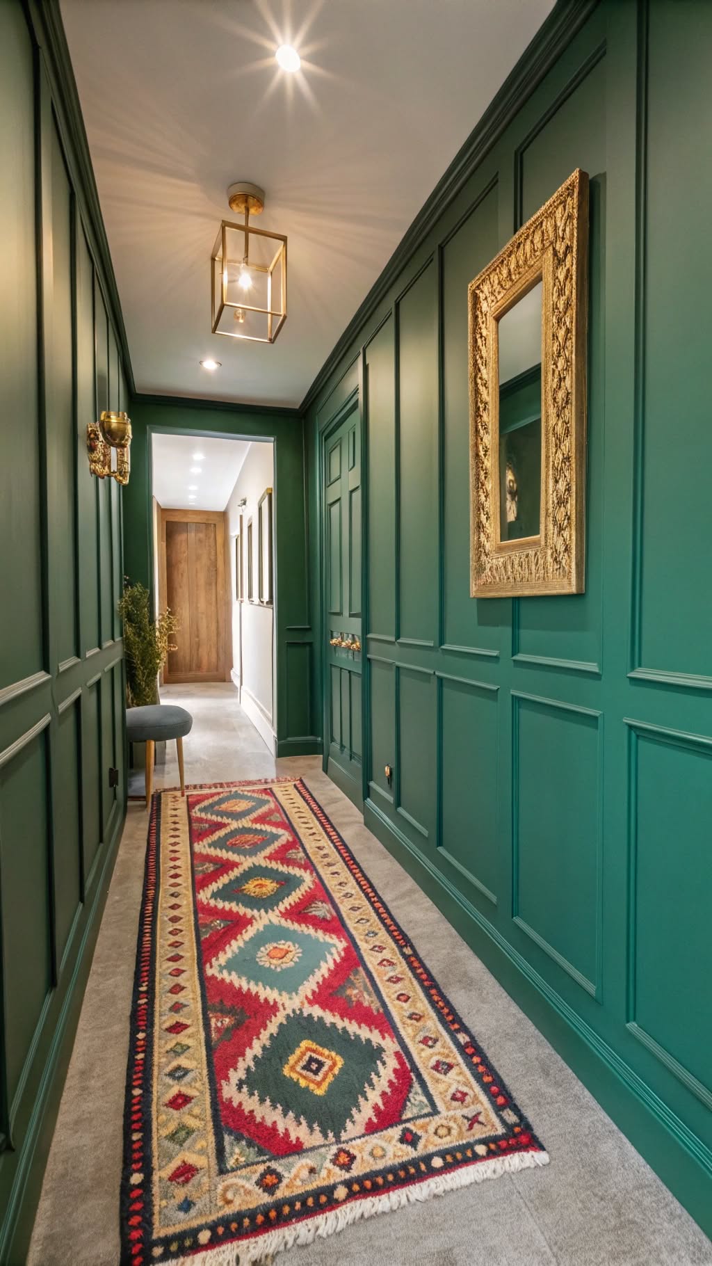 9. Painted Panelling for a Pop of Color