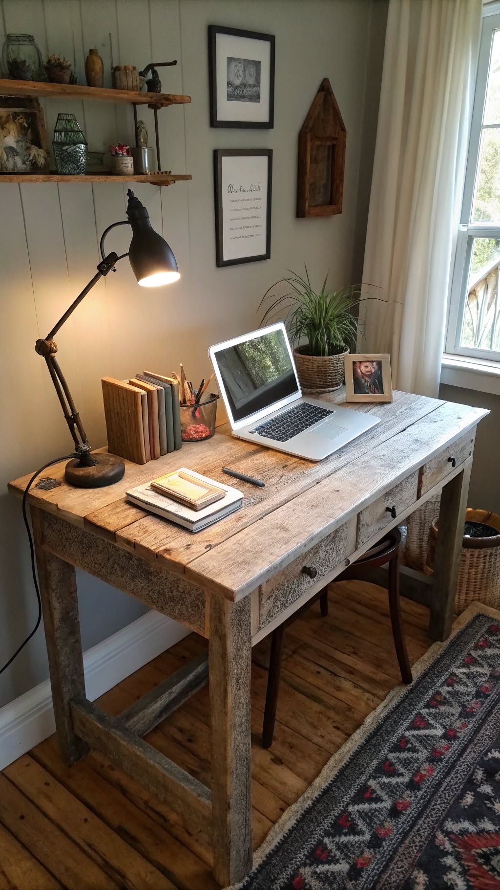 9. Repurposed Furniture as Desks