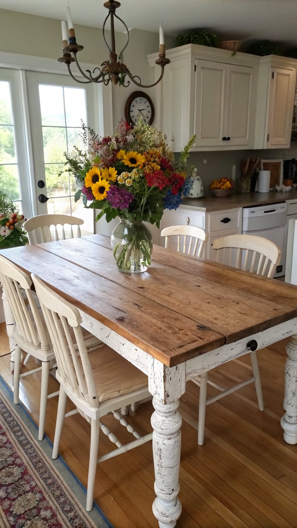 10. Distressed White Oak Farmhouse Table