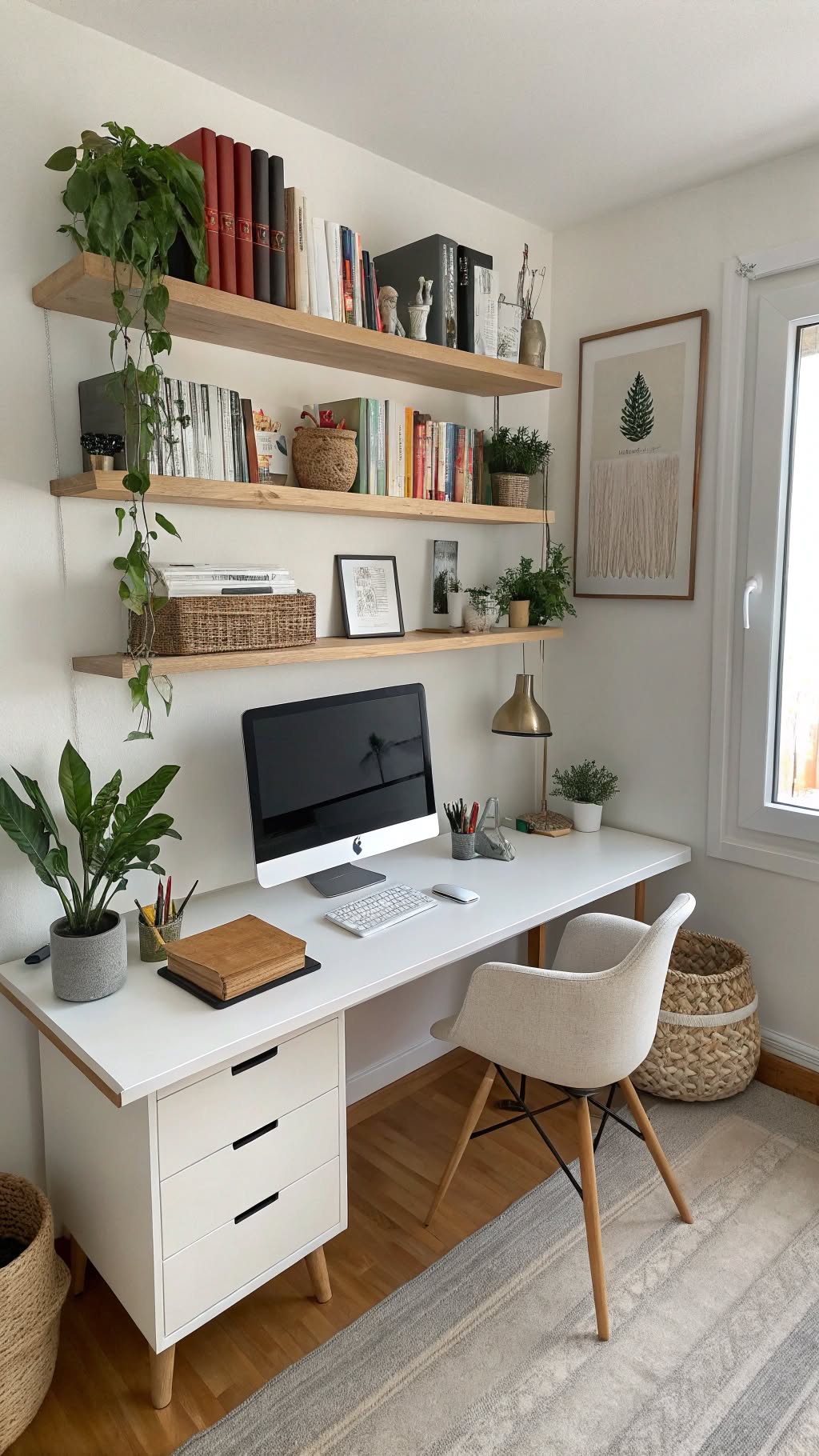 10. Floating Shelves for Vertical Storage