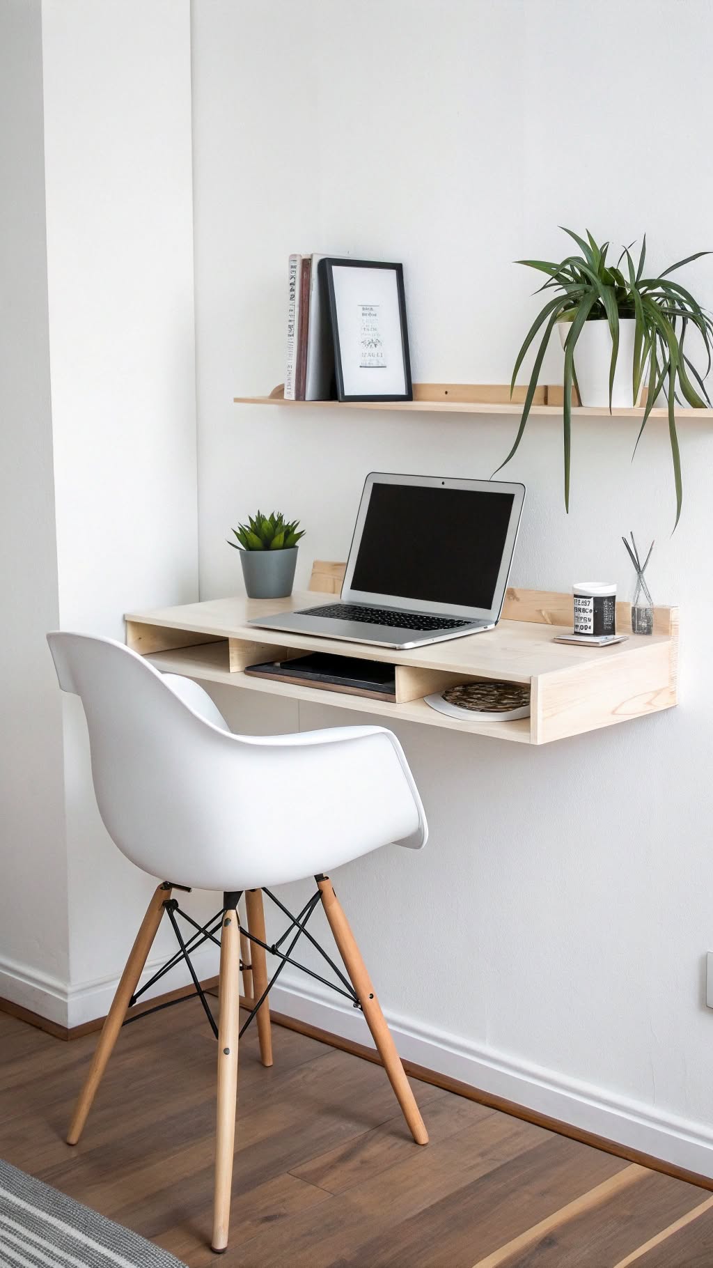 10. The Floating Desk: Sleek and Space-Saving
