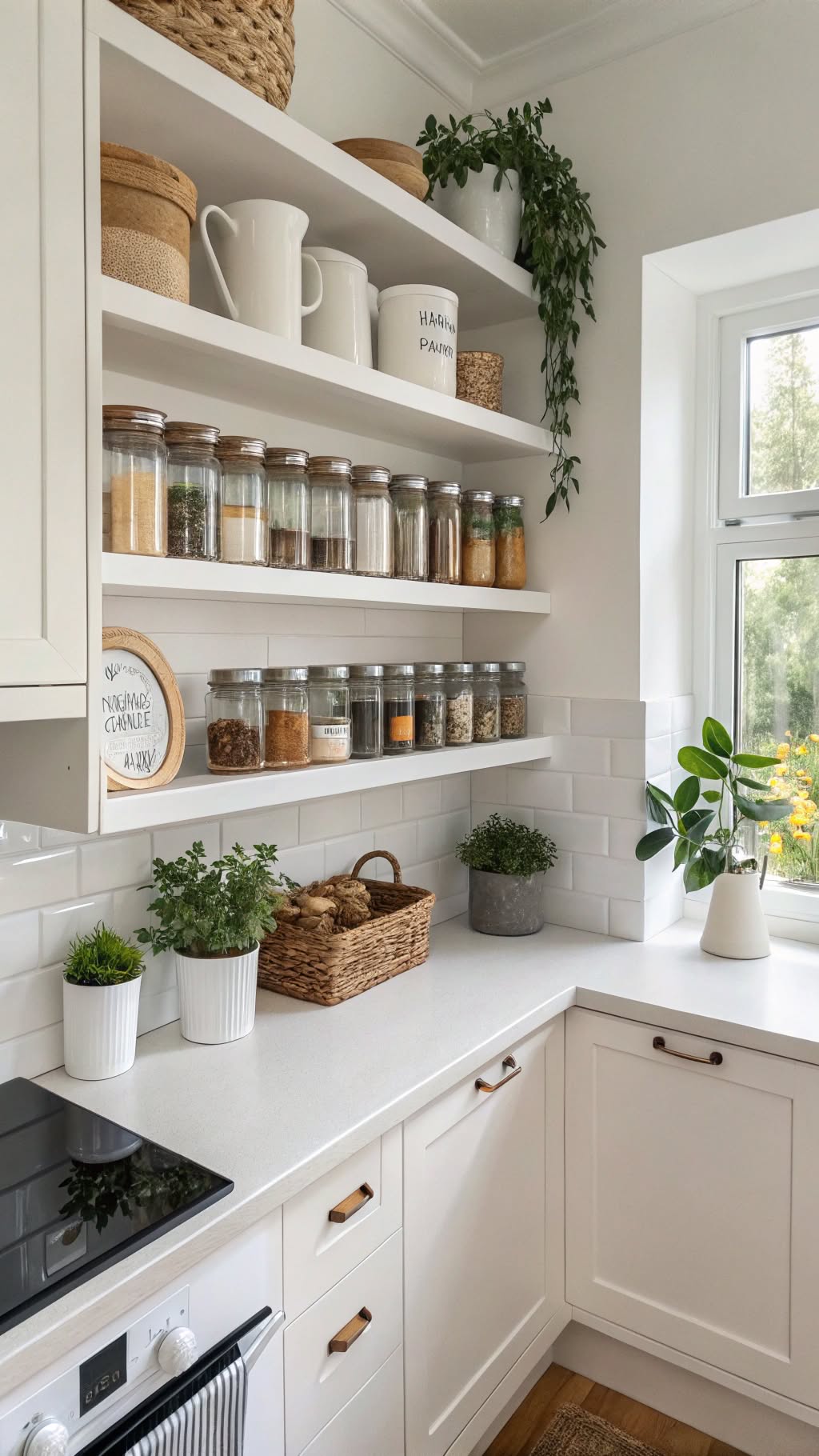 11. Install Open Shelving for a Minimalist Look