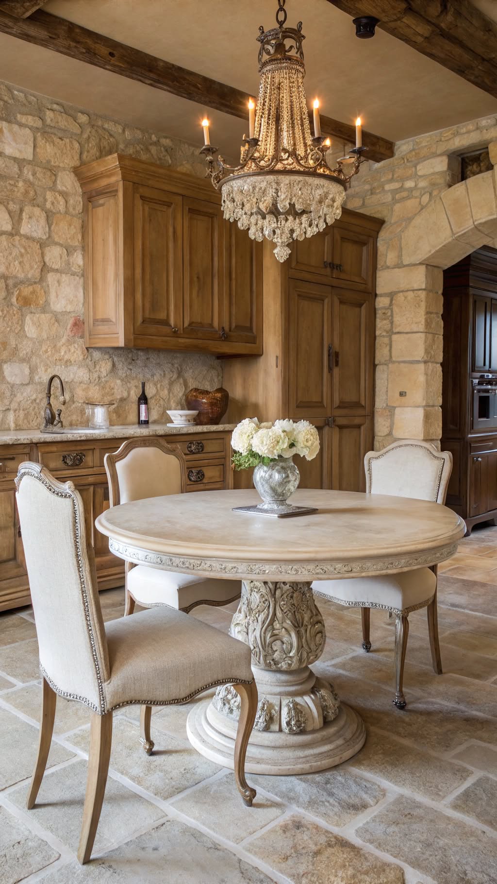 11. Round Pedestal Table with Carved Legs