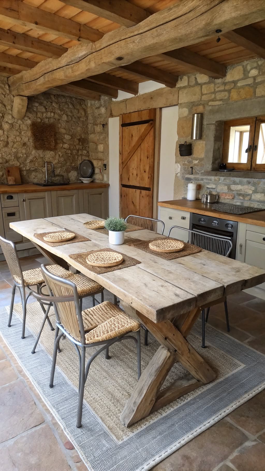 12. Reclaimed Wood Trestle Table