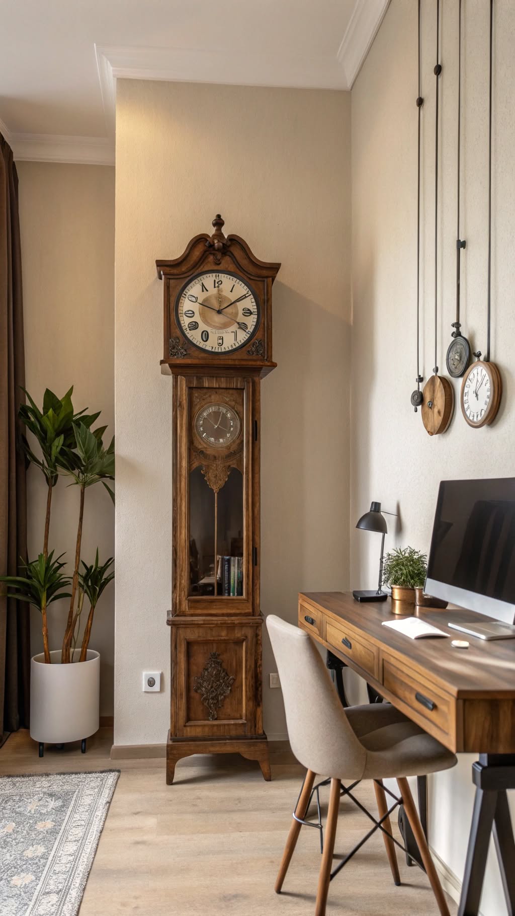 13. Display a Vintage Clock as a Focal Point