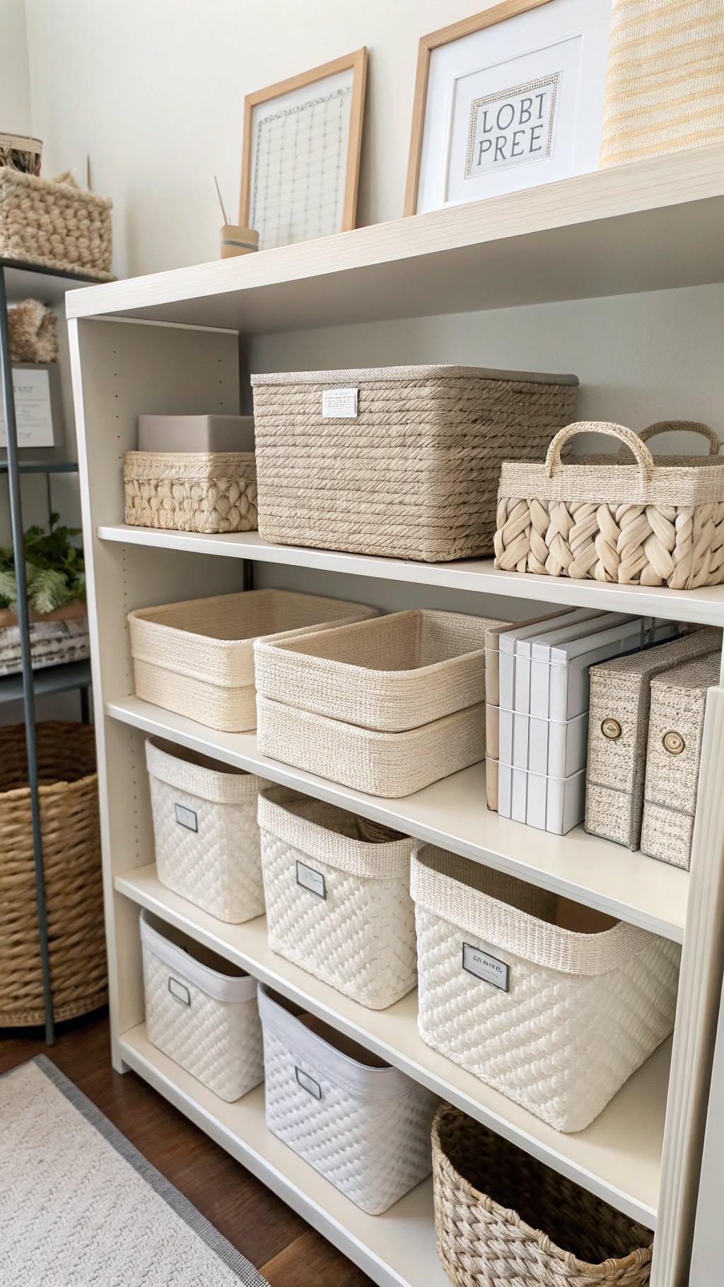 13. Organize with Stylish Storage Baskets