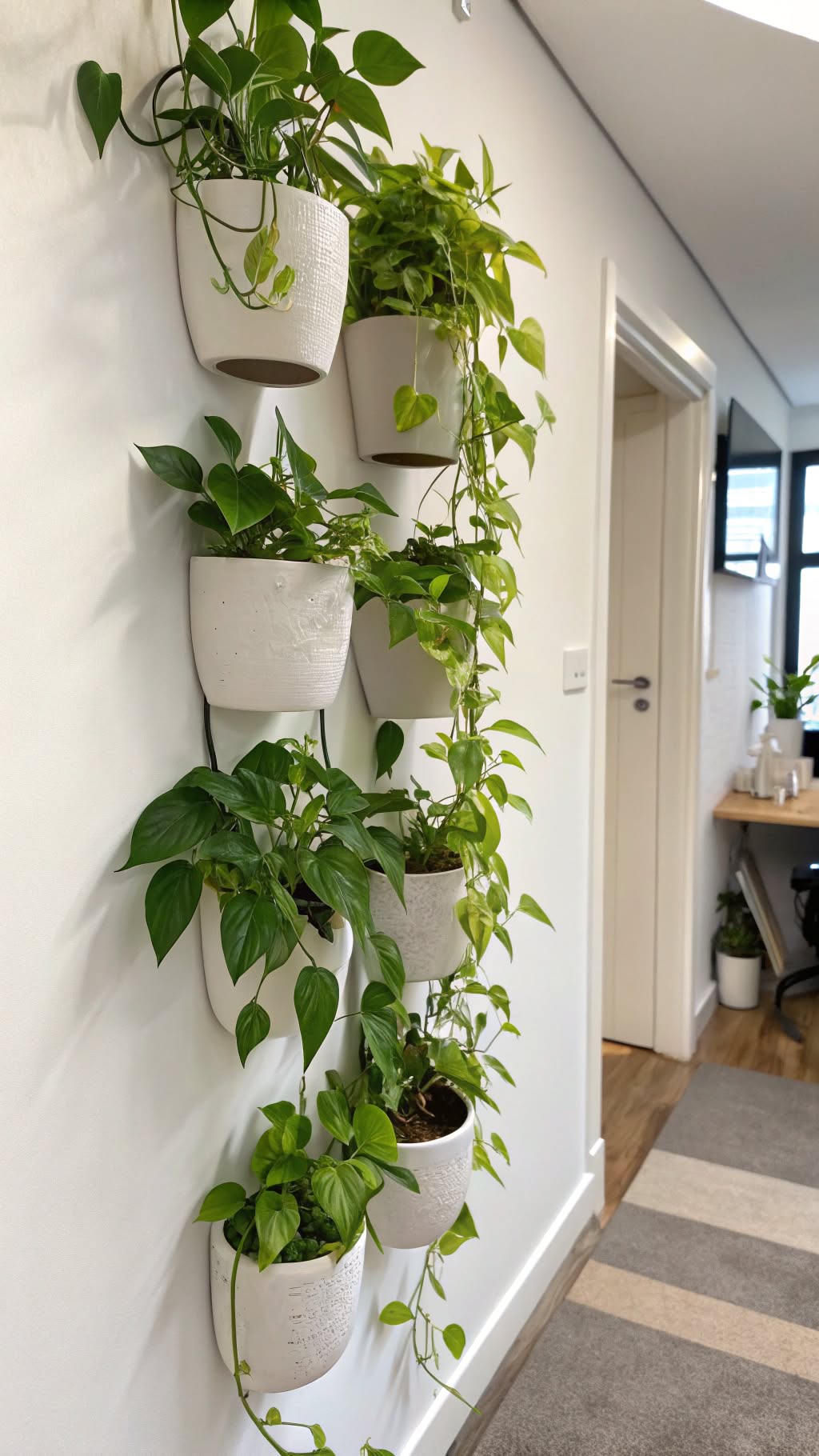 14. Add Greenery with Wall-Mounted Planters