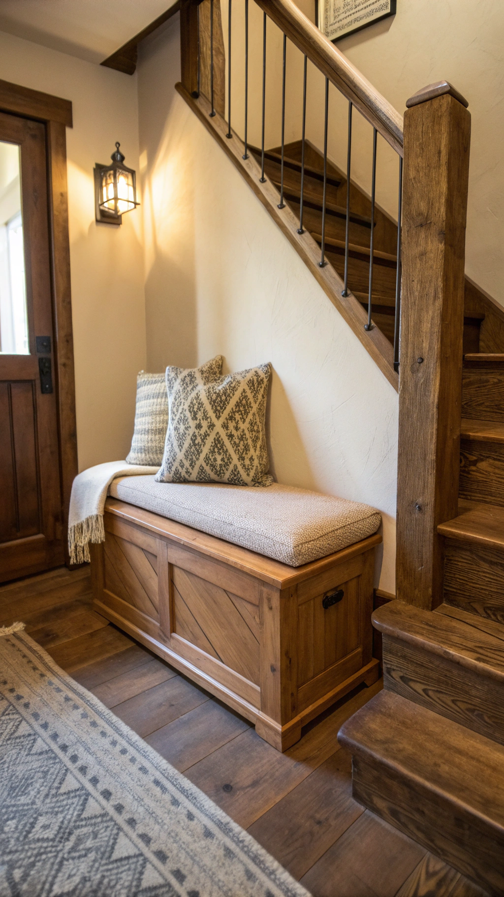 14. Incorporate a Small Bench or Stool