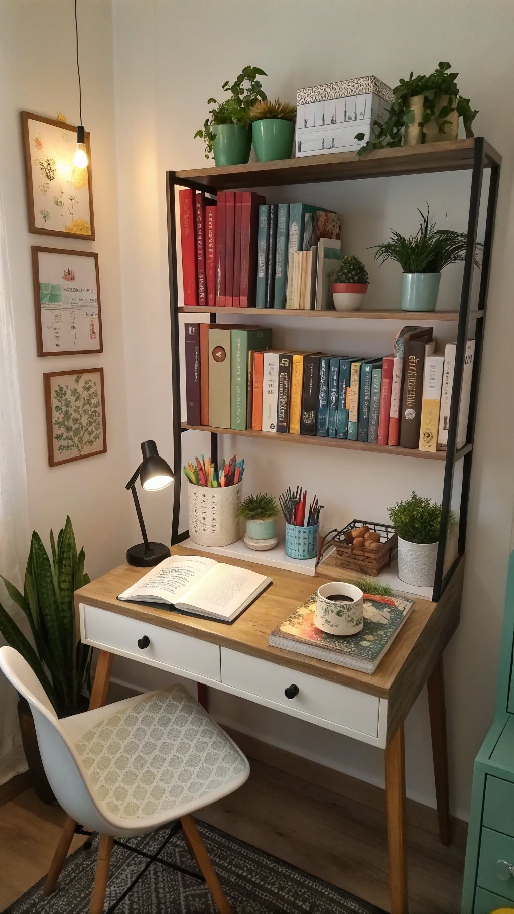 15. Compact Bookshelf Behind the Desk