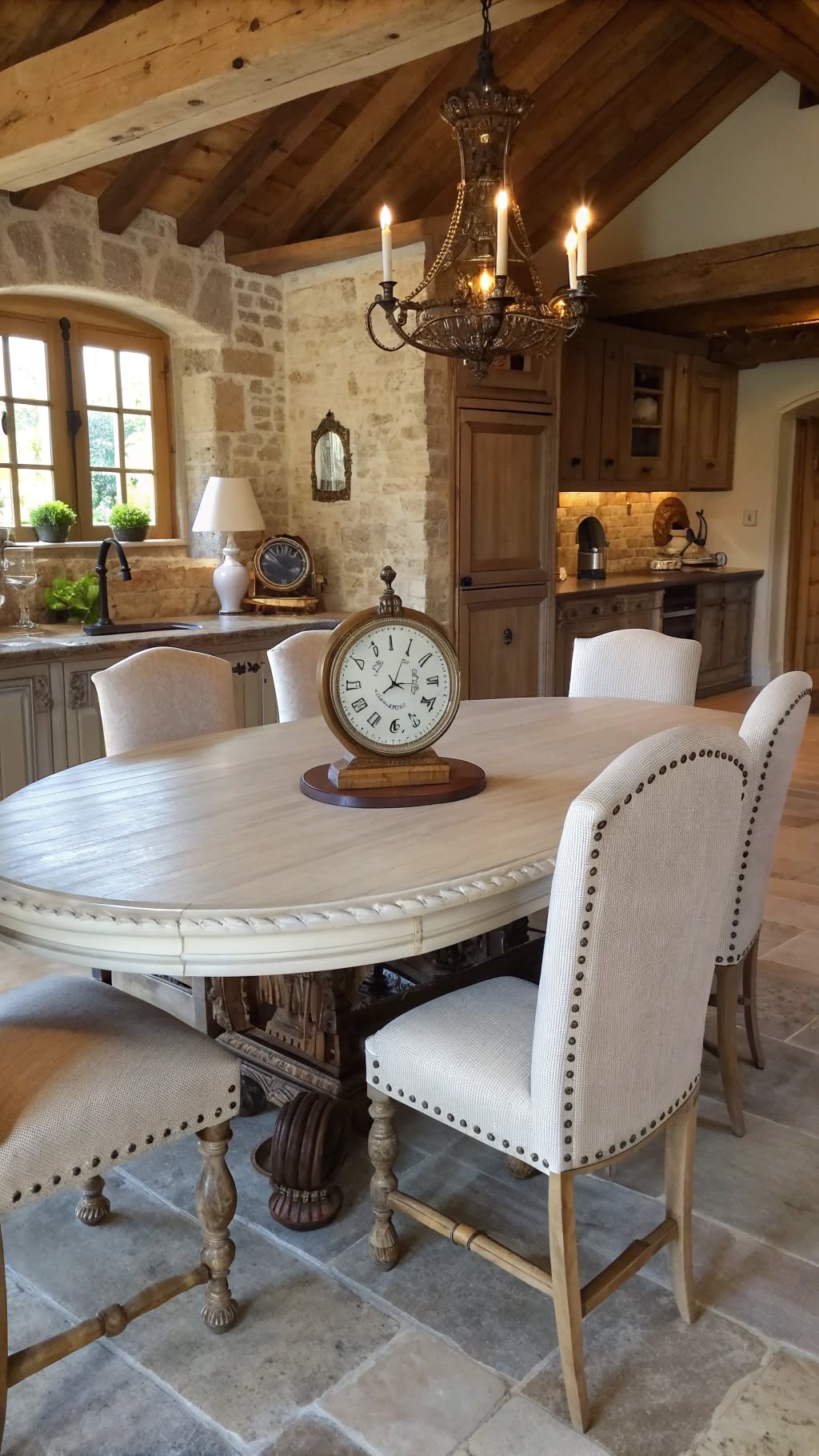 16. Oval Table with Turned Legs