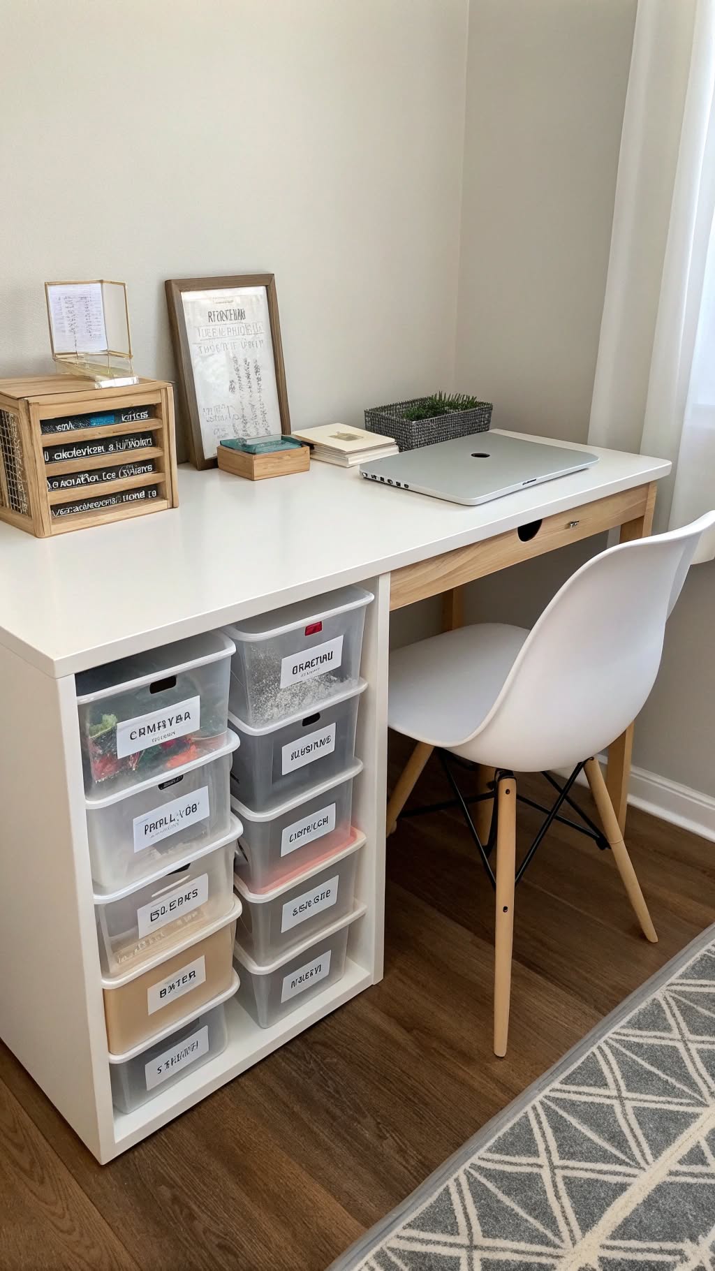17. Under-Desk Storage Bins for Hidden Clutter