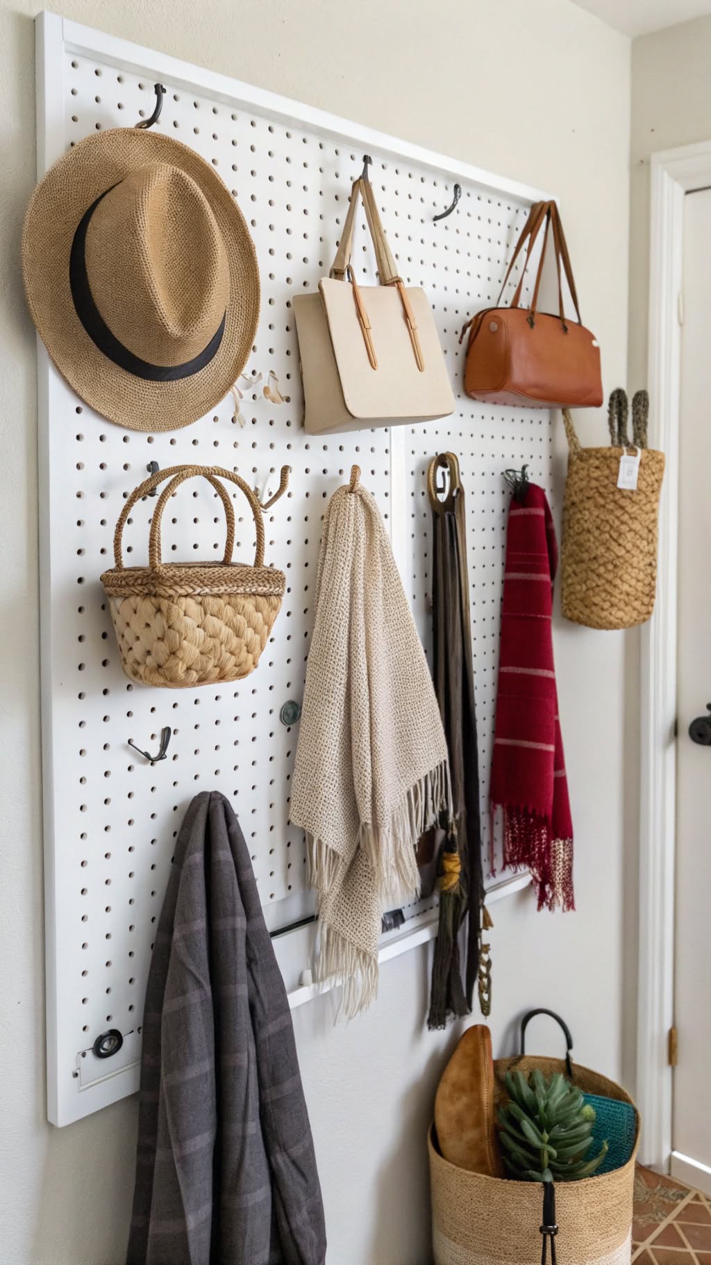 19. Install a Pegboard Wall Organizer