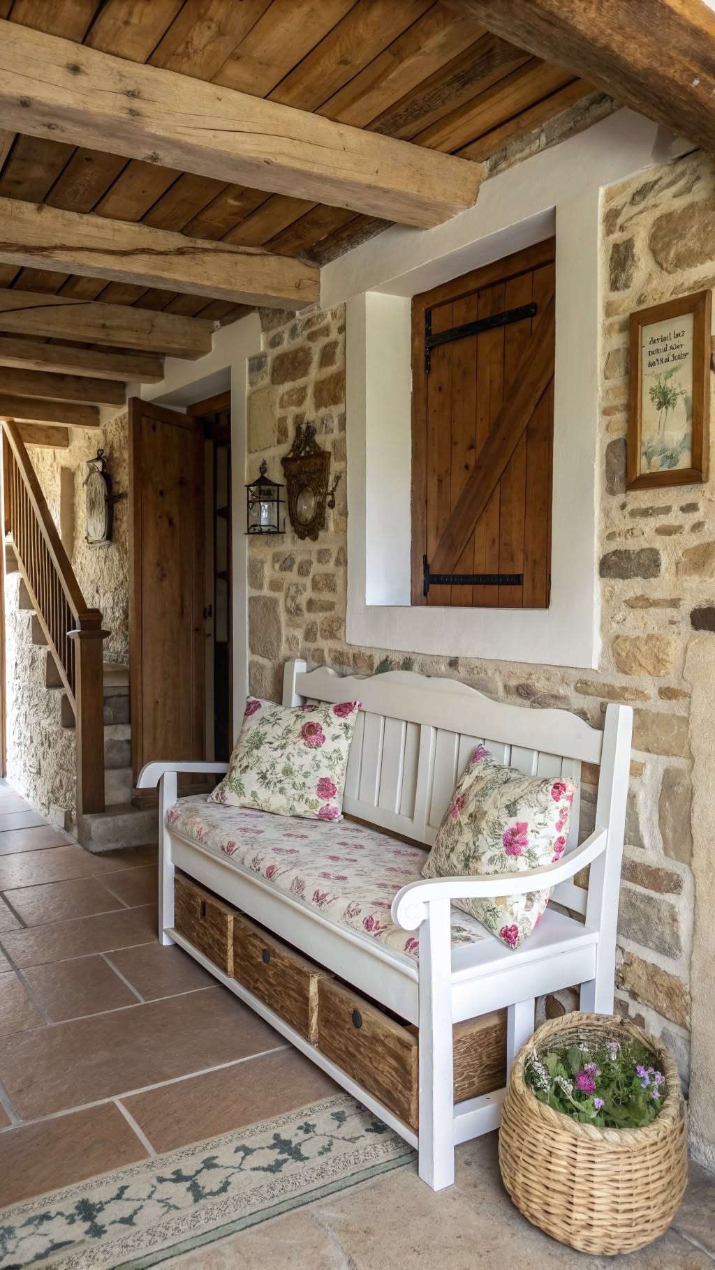 1. Repurpose an Old Bench as a Cozy Seating Spot