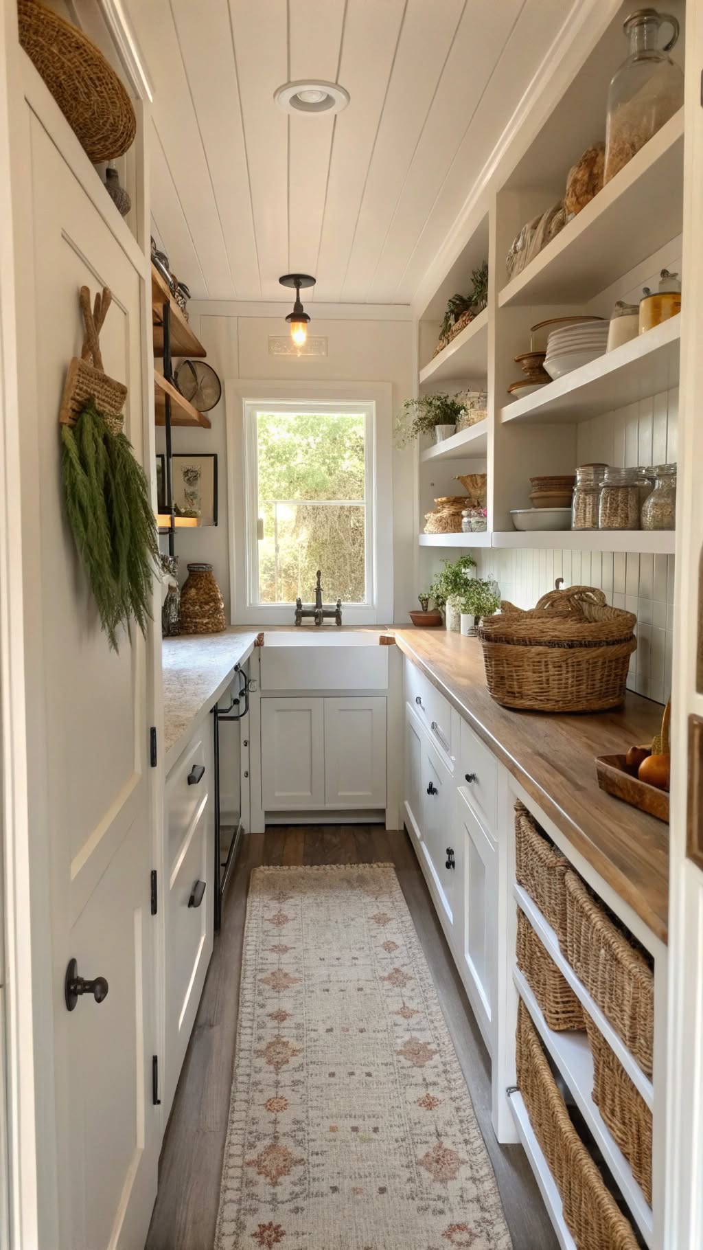 1. The Galley Kitchen with Open Shelving