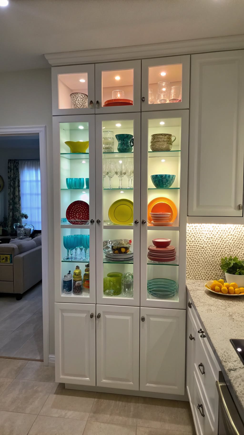 1. Use Glass Front Cabinets
