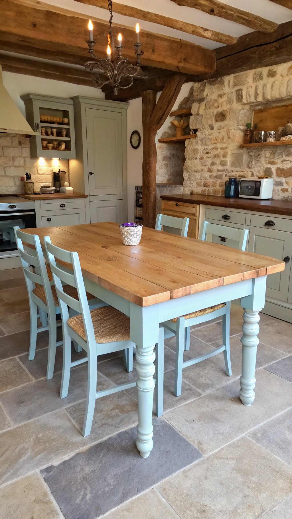 22. Two-Tone Wood and Paint Finish