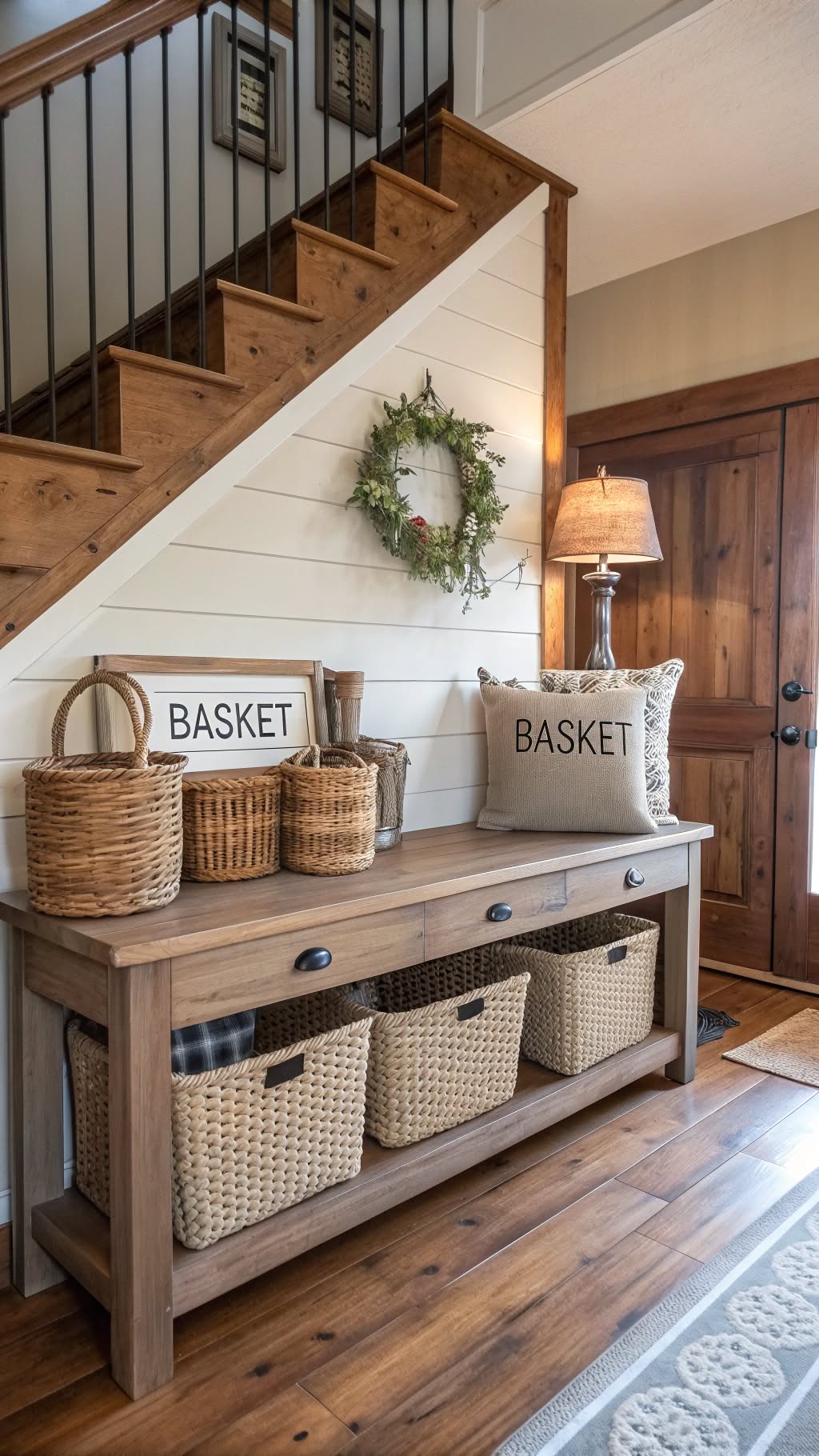 24. Rustic Woven Baskets for Storage