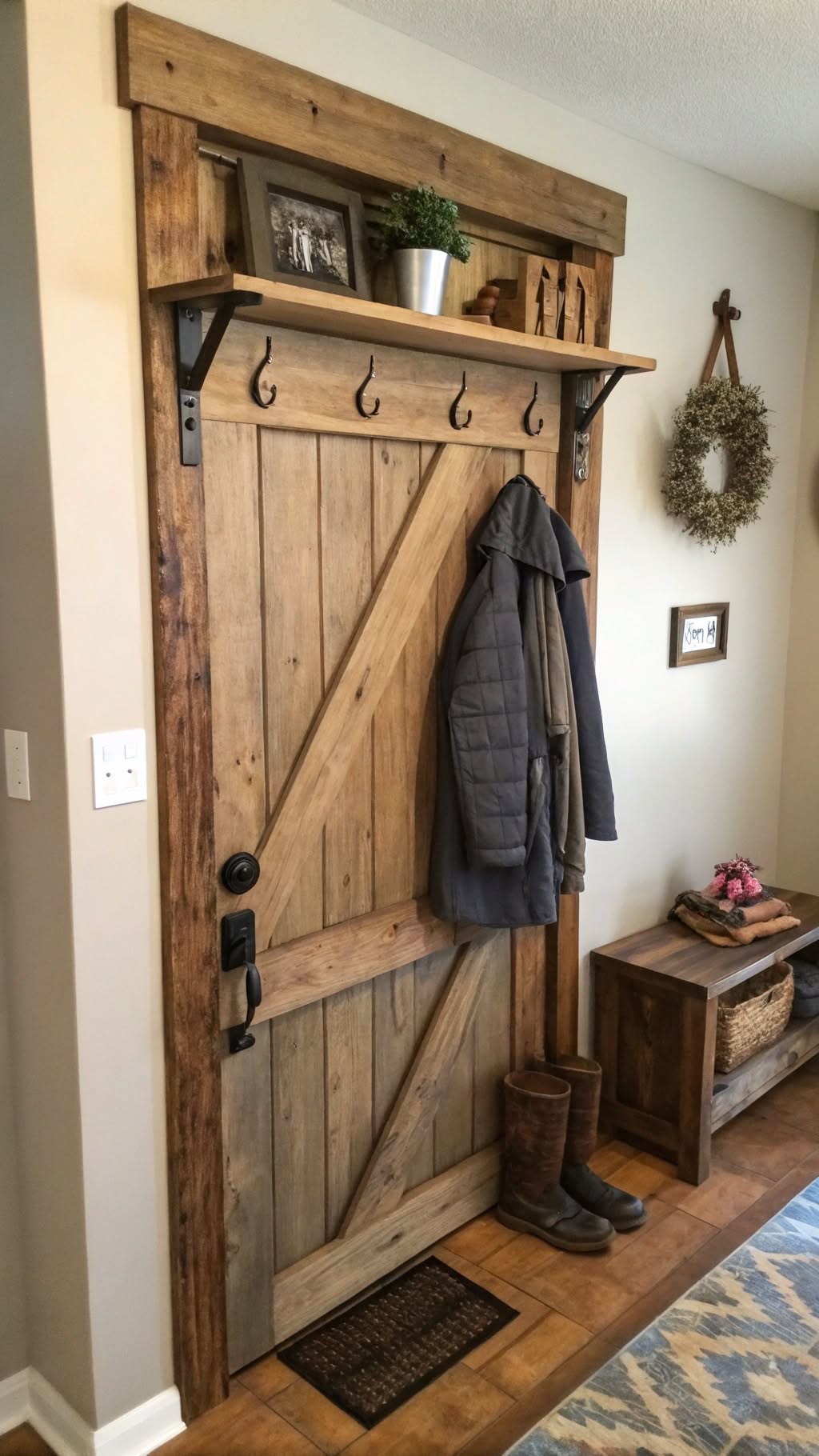 25. DIY Barn Door Coat Rack