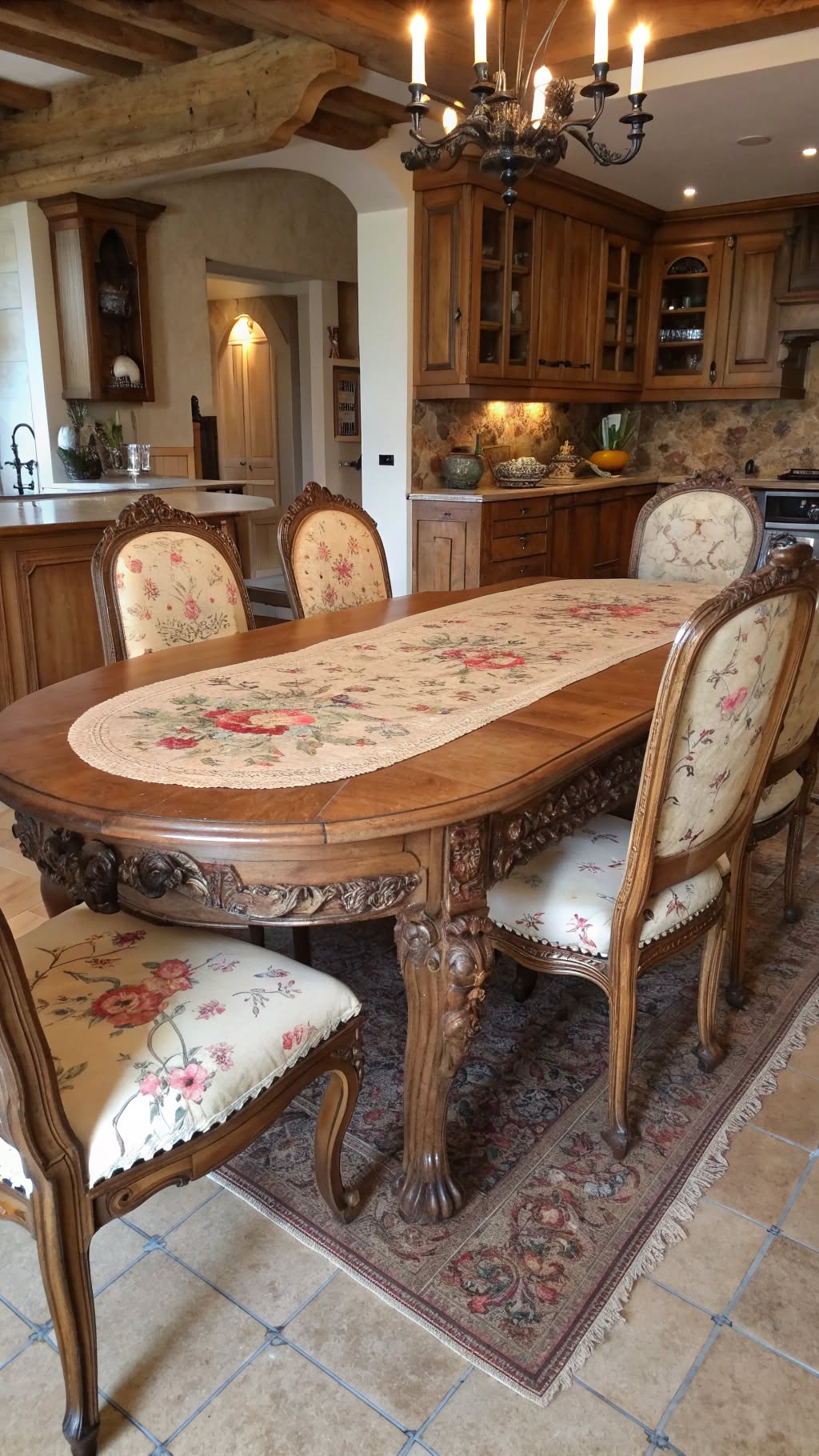 25. Oval Table with Carved Details