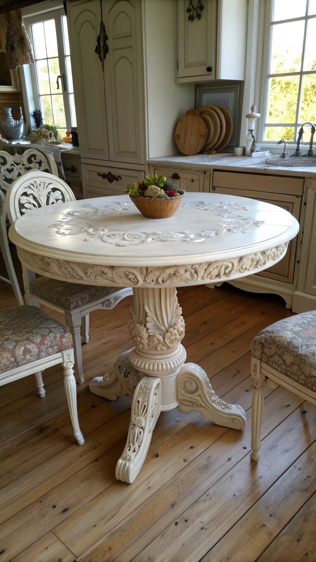 29. Oval Pedestal Table with Carved Details
