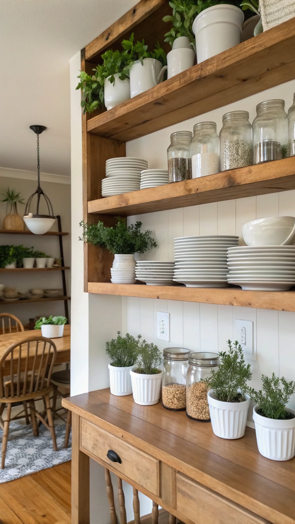 2. Add Open Shelving for a Spacious Feel