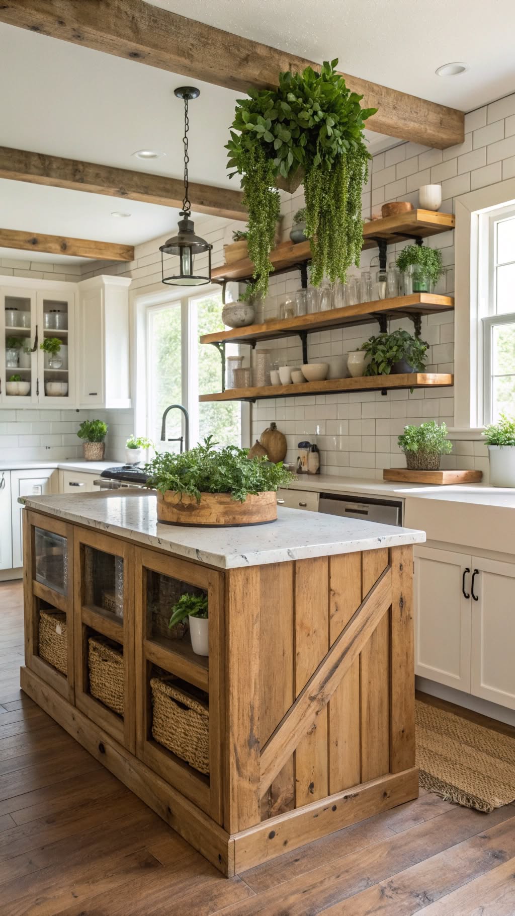 2. Rustic Wood Accents with White Backdrop
