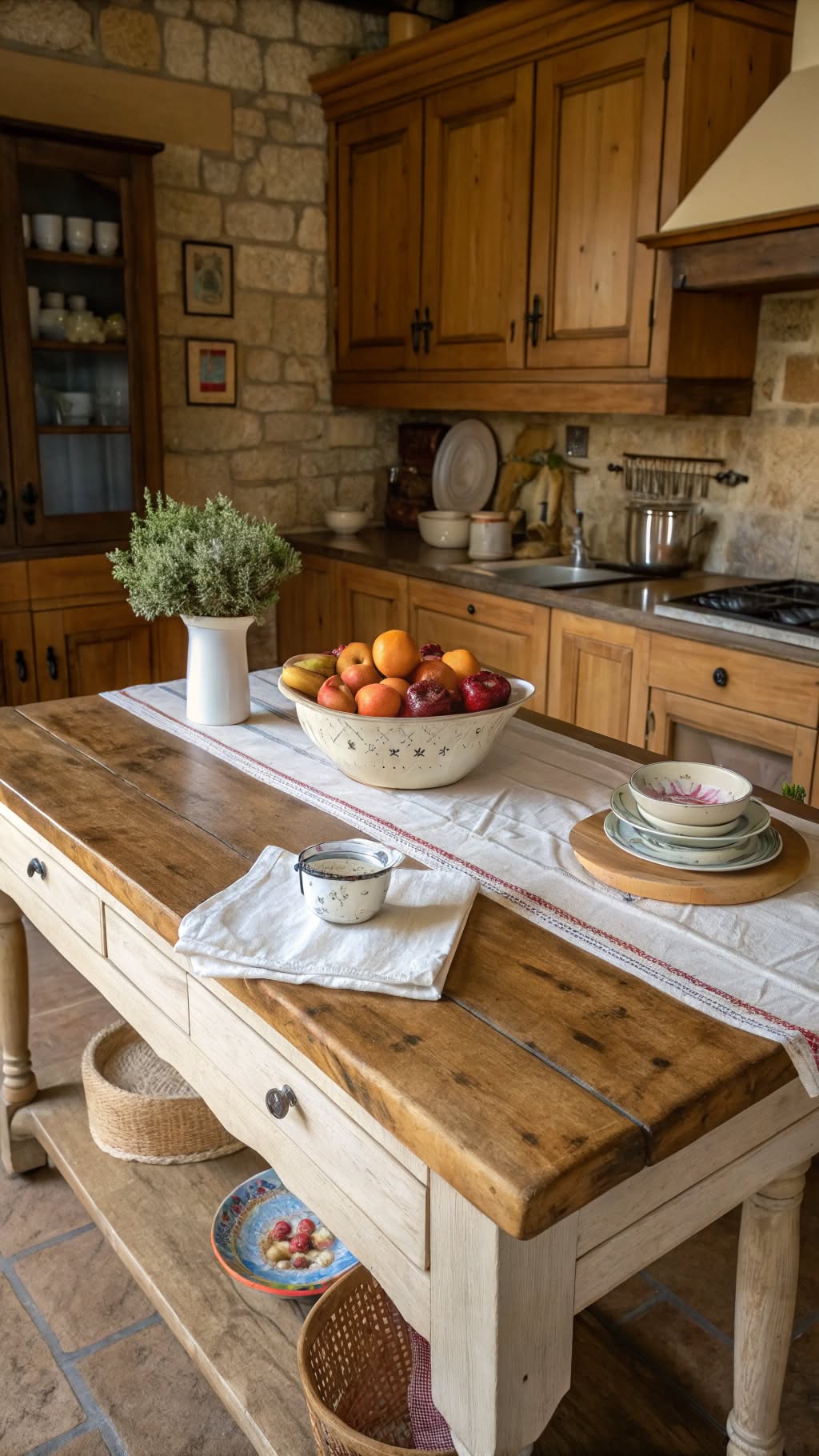 33. Farmhouse Table with a Butcher Block Top