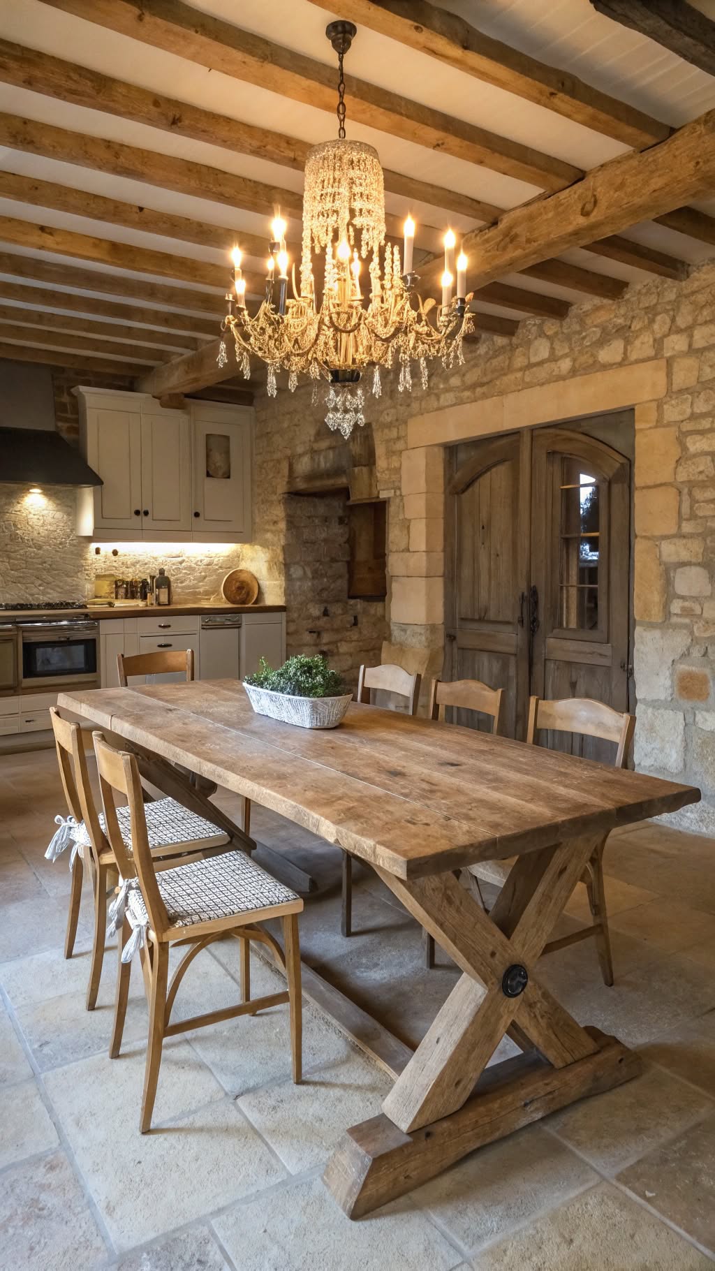 3. Reclaimed Wood Trestle Table