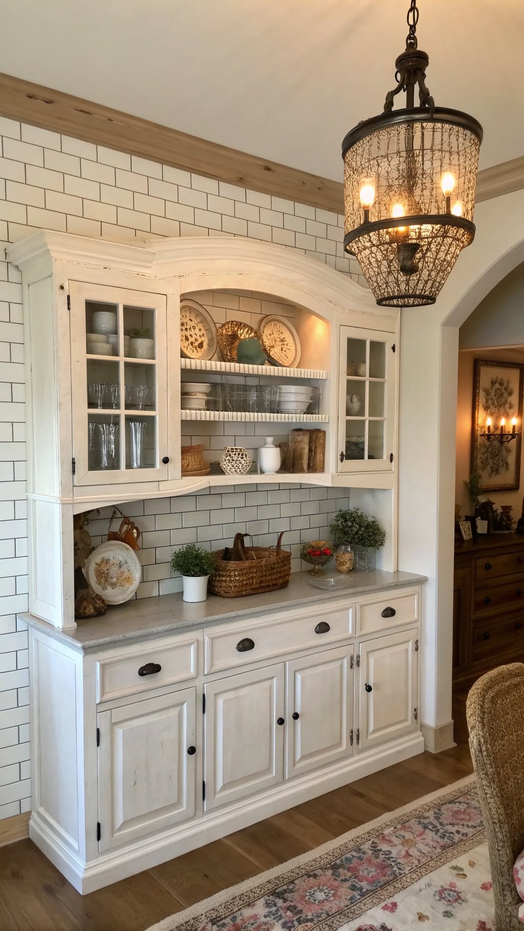 4. The One-Wall Kitchen with a Rustic Hutch