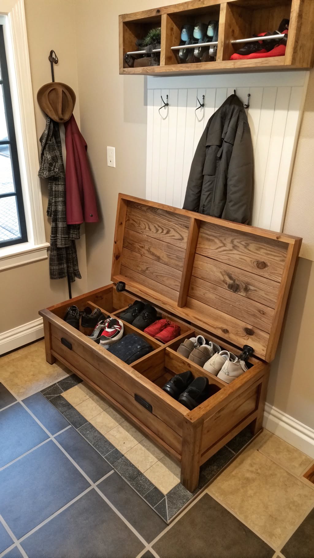 4. Use a Bench with Hidden Storage