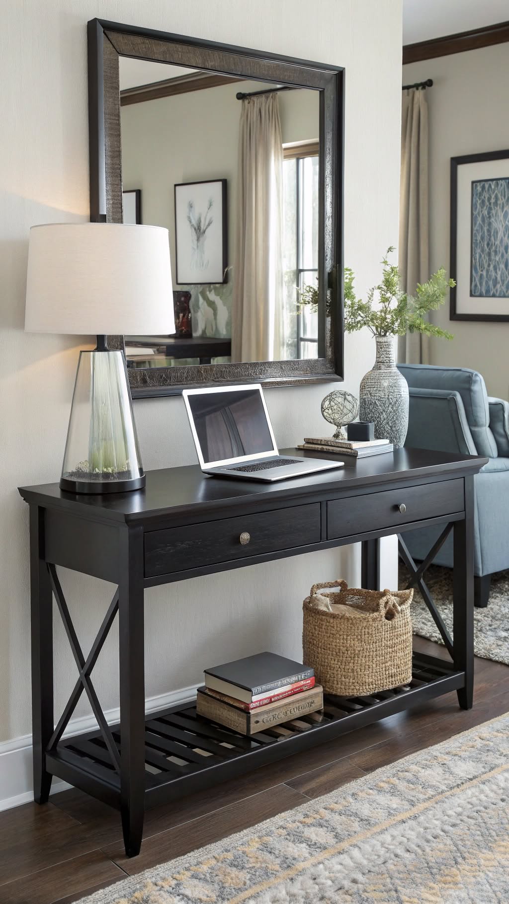 5. Convertible Console Table for Dual Purposes