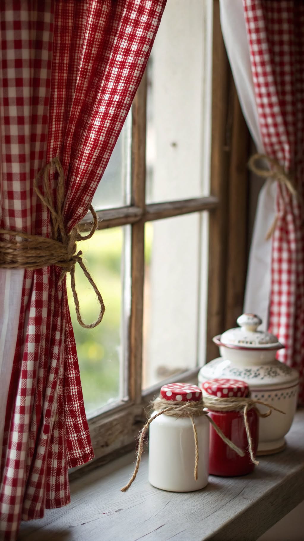 5. Gingham Checks for a Rustic Feel