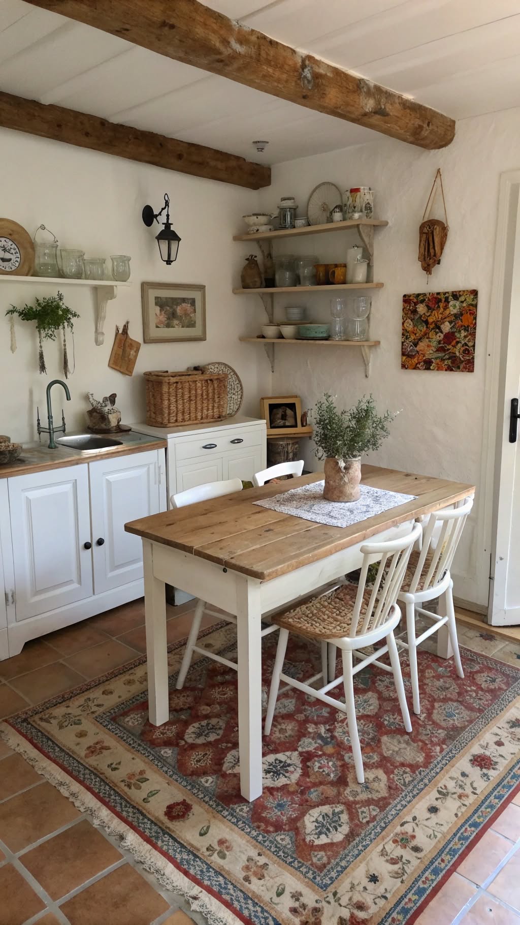 5. The Compact Kitchen with a Farmhouse Table