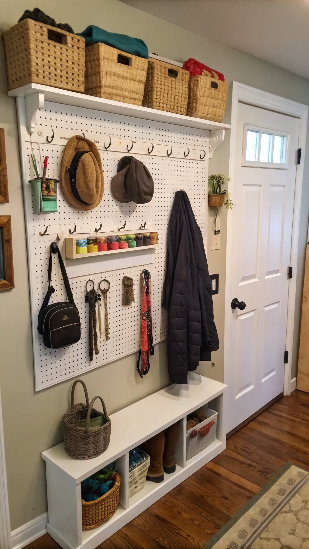 6. Hang a Pegboard for Versatile Storage