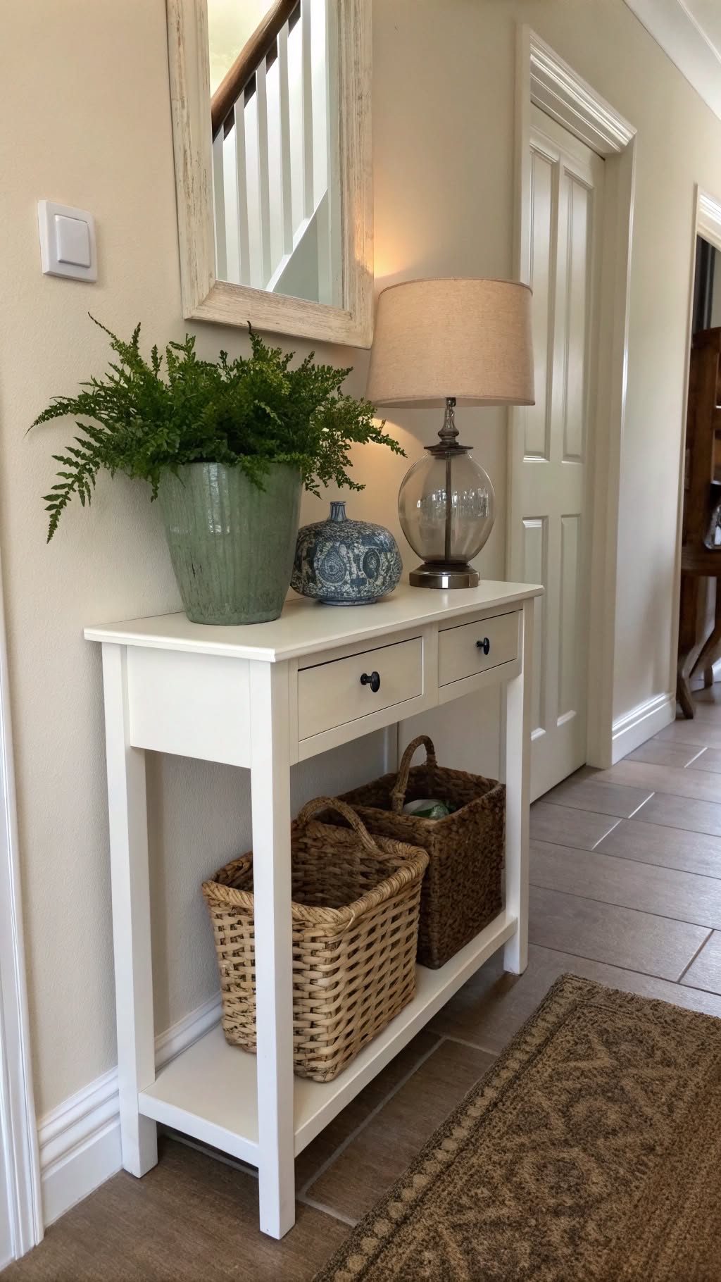 8. Add a Small Bench or Console Table