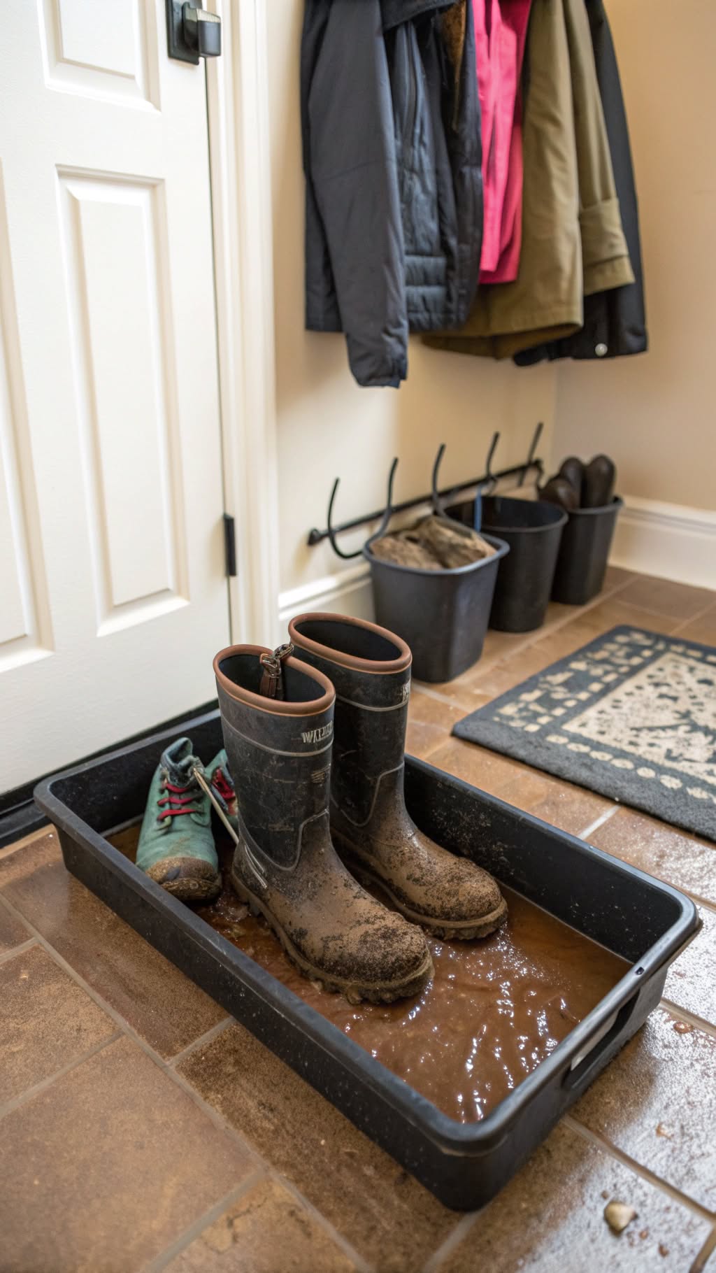 9. Add a Boot Tray for Wet Shoes